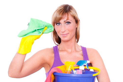 Professional home cleaners working in a Balham living room