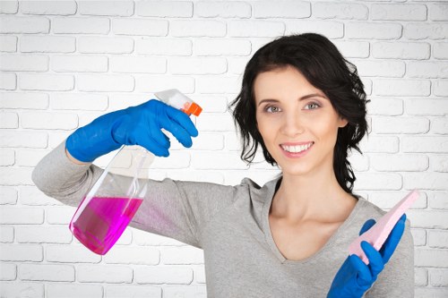Local cleaner in Balham working in a modern apartment kitchen